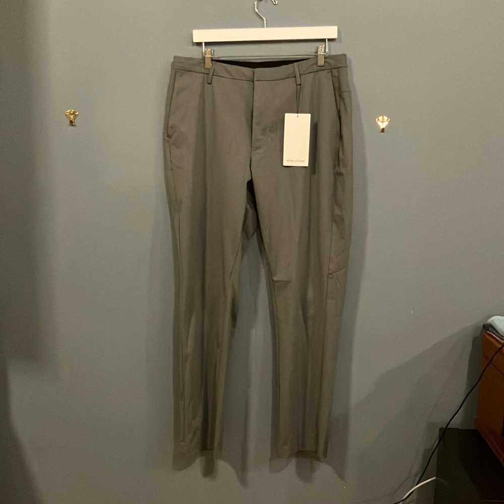 Ministry of Supply Gray Dress Pants with Tailored Look and Straight Leg Design